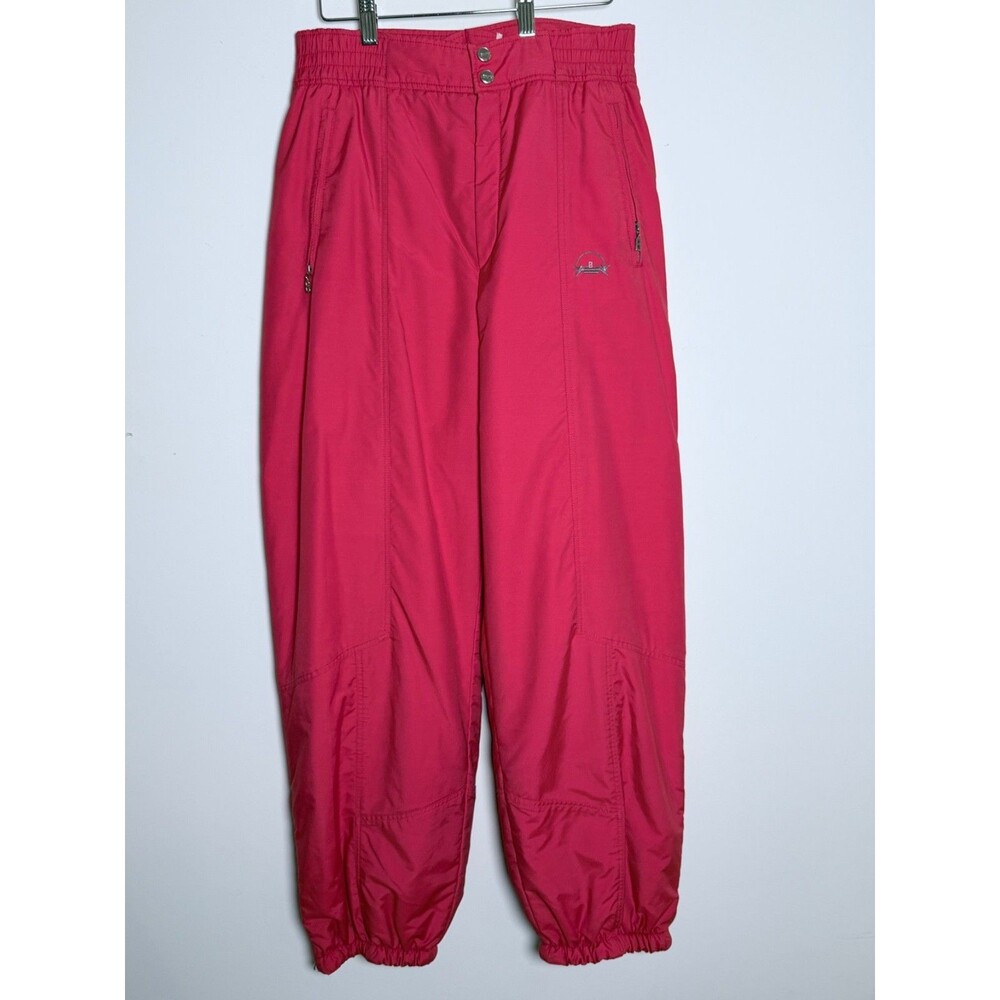 Vintage Bogner Ski Pants Womens Red Insulated Size S Small High Rise Snow Pants